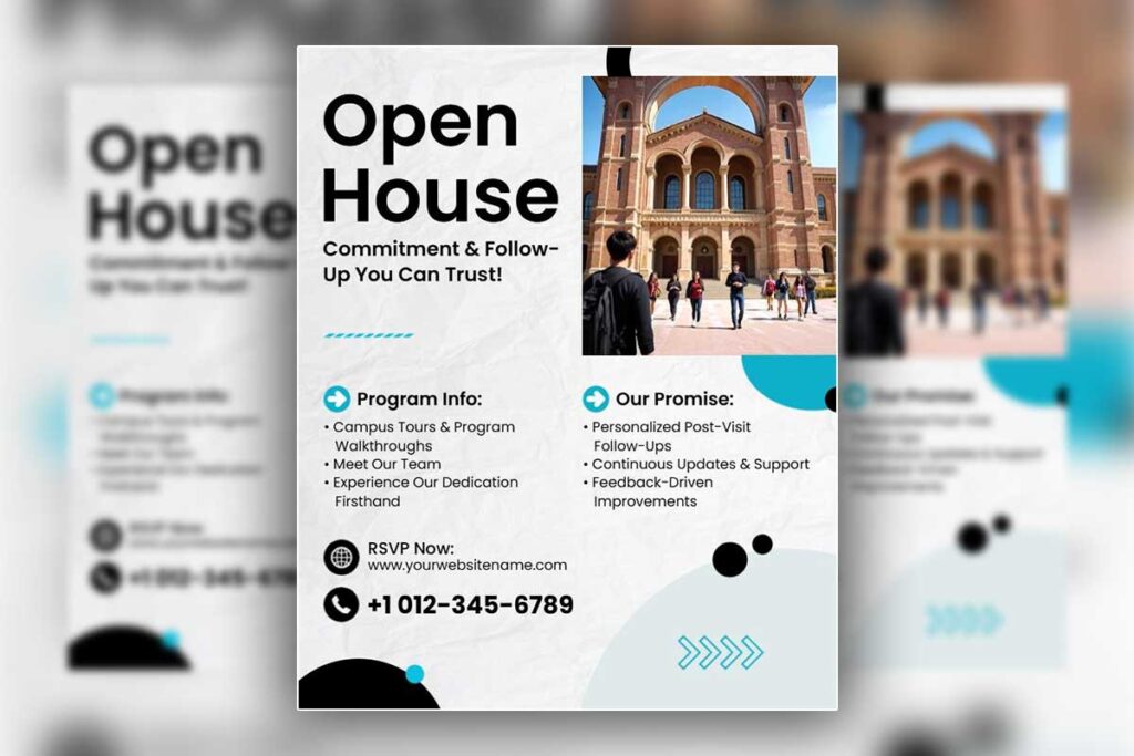 Commitment Follow-up University Open House Flyer Template
