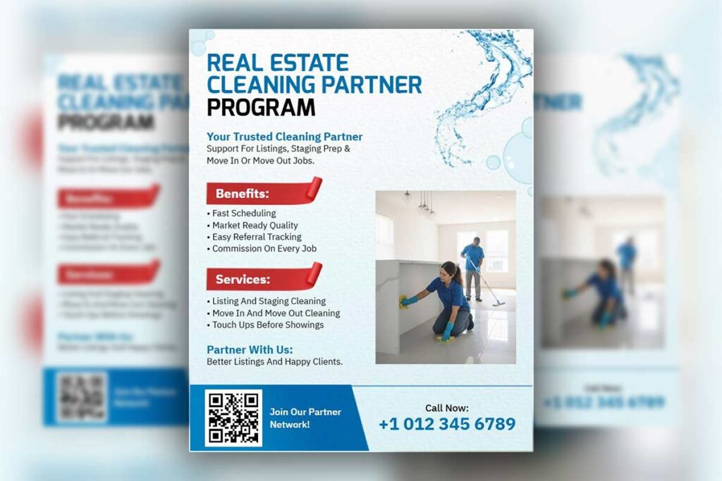 Real Estate Cleaning Services Promotional Flyer Template