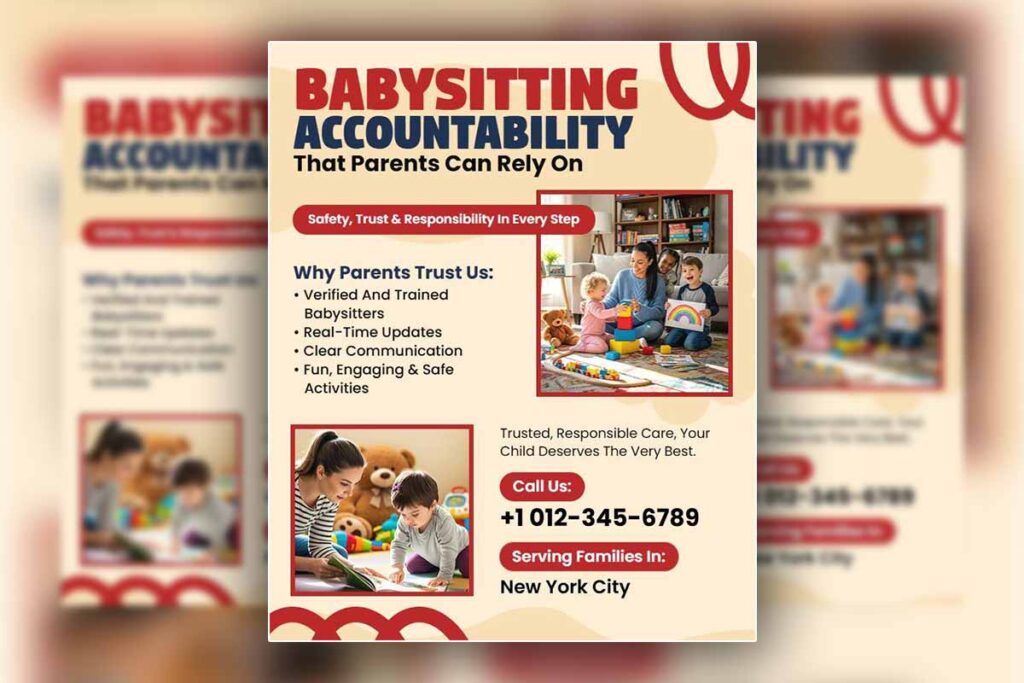 Reliable Babysitting Accountability Promotion Flyer Template