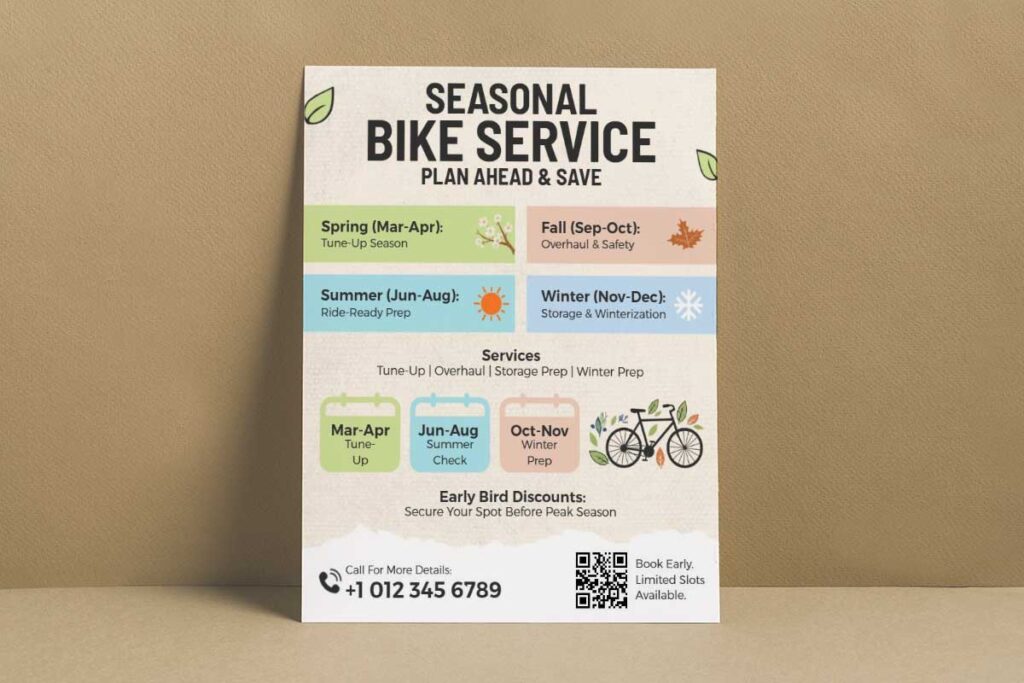 Seasonal Bike Maintenance Service Flyer Template