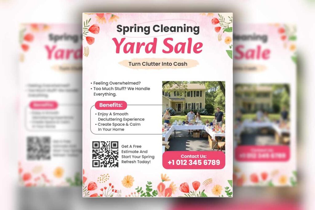 Spring Cleaning Yard Sale Event Flyer Template