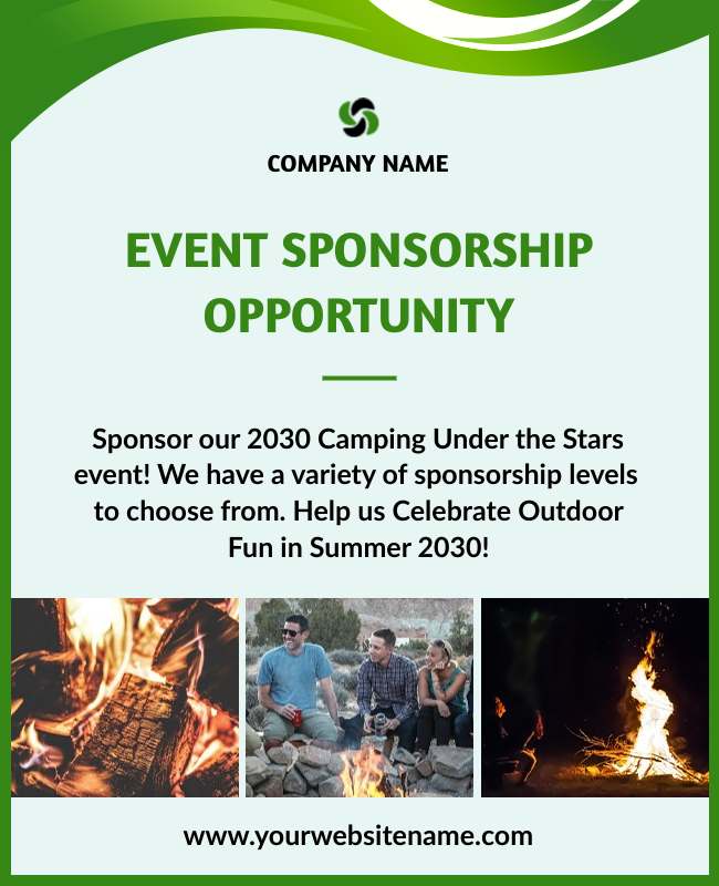 Event sponsorship highlighting benefits, audience reach, and branding opportunities on flyer for potential sponsors.