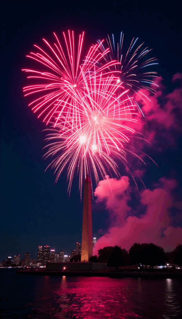 abstract fireworks bokeh background