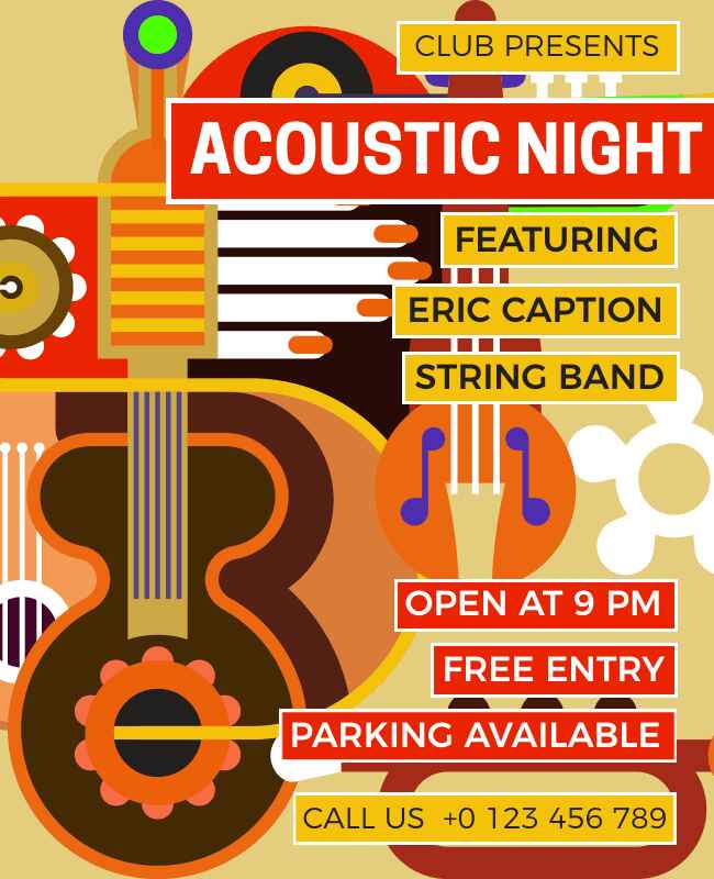 Acoustic Music Night Event Flyer Template