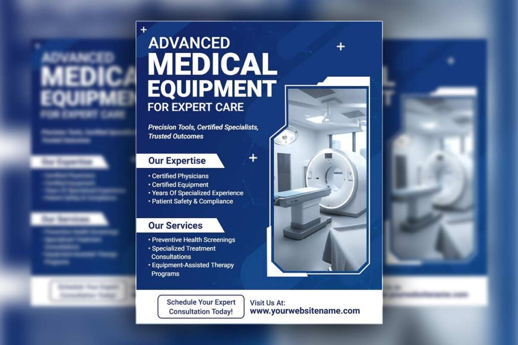 Advanced Medical Equipment and Expert Care Services Flyer Template