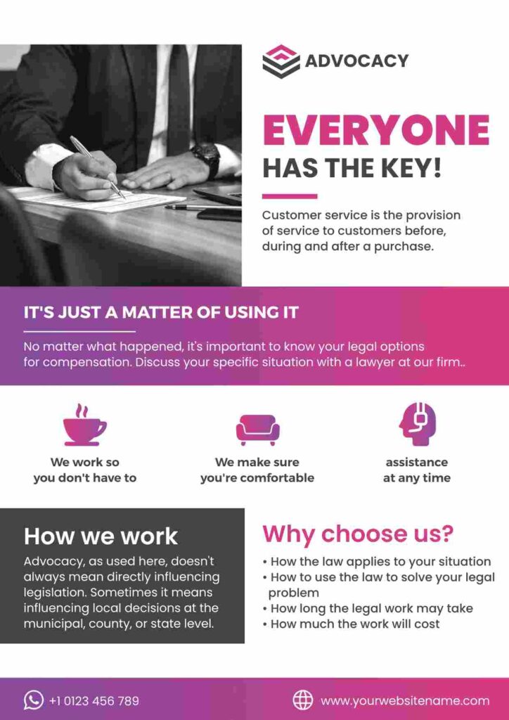 White and Pink Advocacy Informational Flyer Template