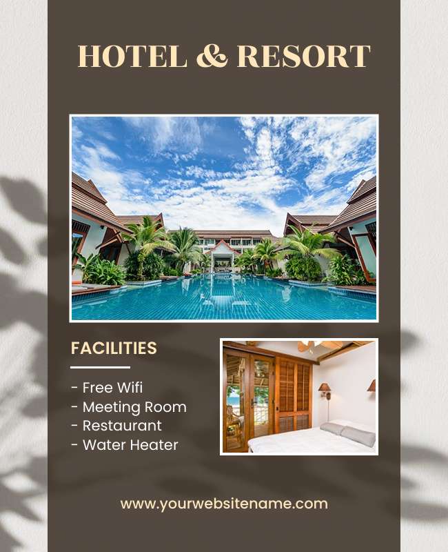 Eye-catching event promotion flyer featuring hotel details and vibrant design.