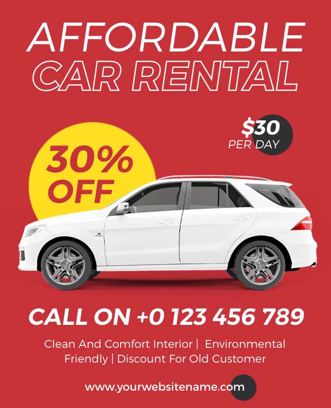 Affordable Car Rental Flyer Template