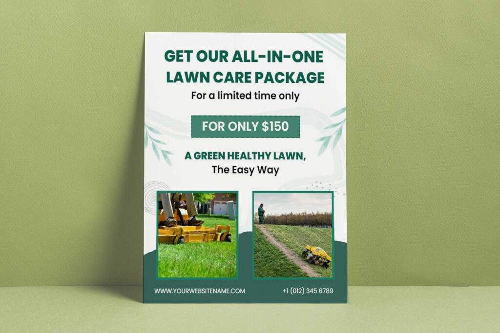 Affordable Lawn Care Service Promotion Flyer Template
