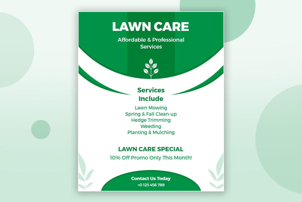 Affordable Lawn Care Services Promotion Flyer Template
