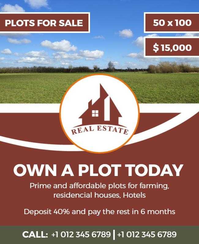 Affordable Real Estate Plots for Sale Flyer