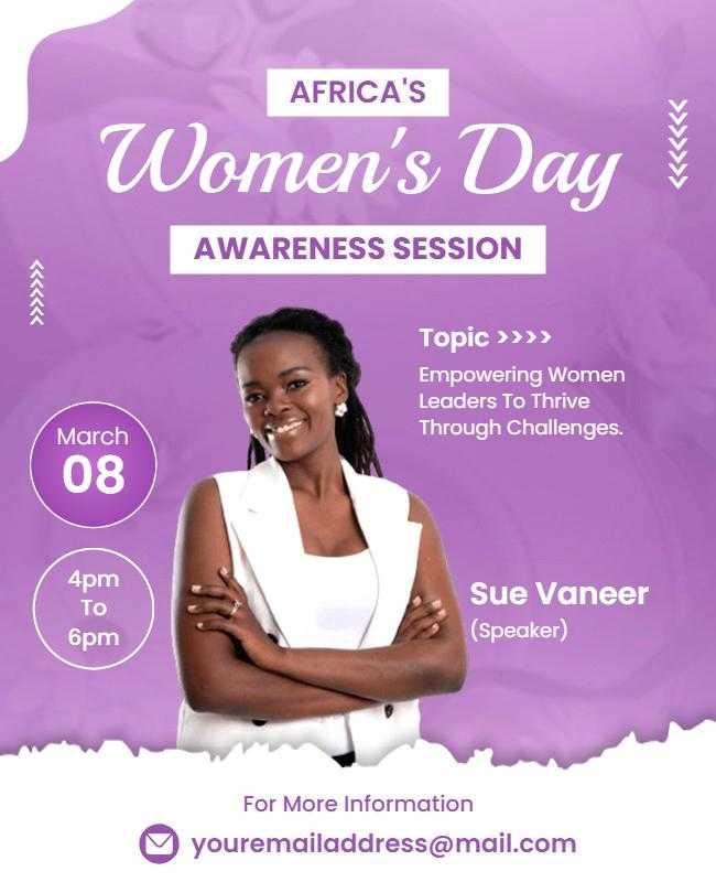 Africa's Women's Day Healthcare Awareness Session Flyer