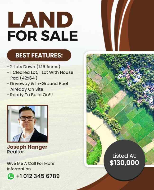 Land for Sale Real Estate Abstract Flyer