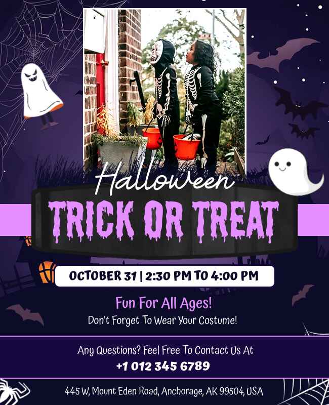 All Ages Trick or Treat Event Flyer Template