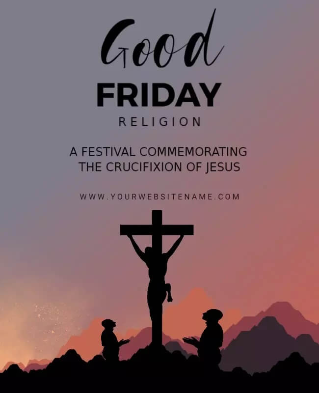 Almond Frost-Themed Good Friday Flyer with Subtle Textures