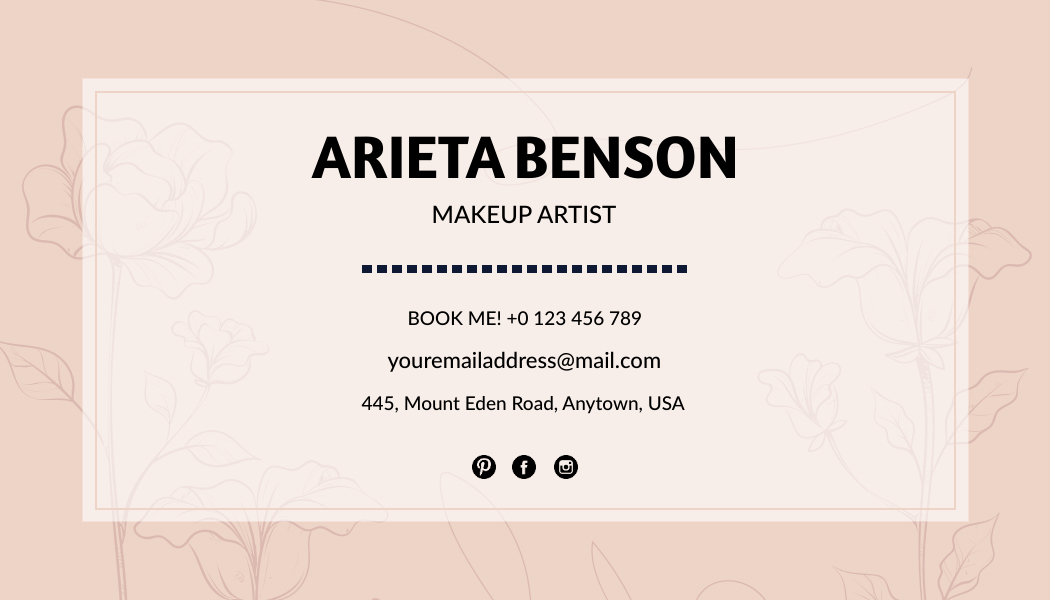 Almond Makeup Artist Business Card Back