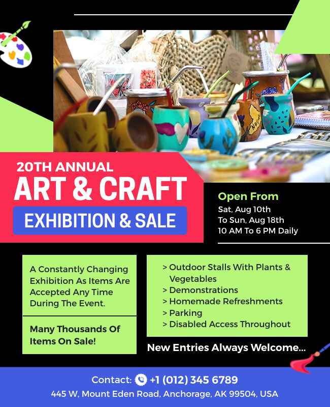 Annual Art and Craft Exhibition Flyer Template