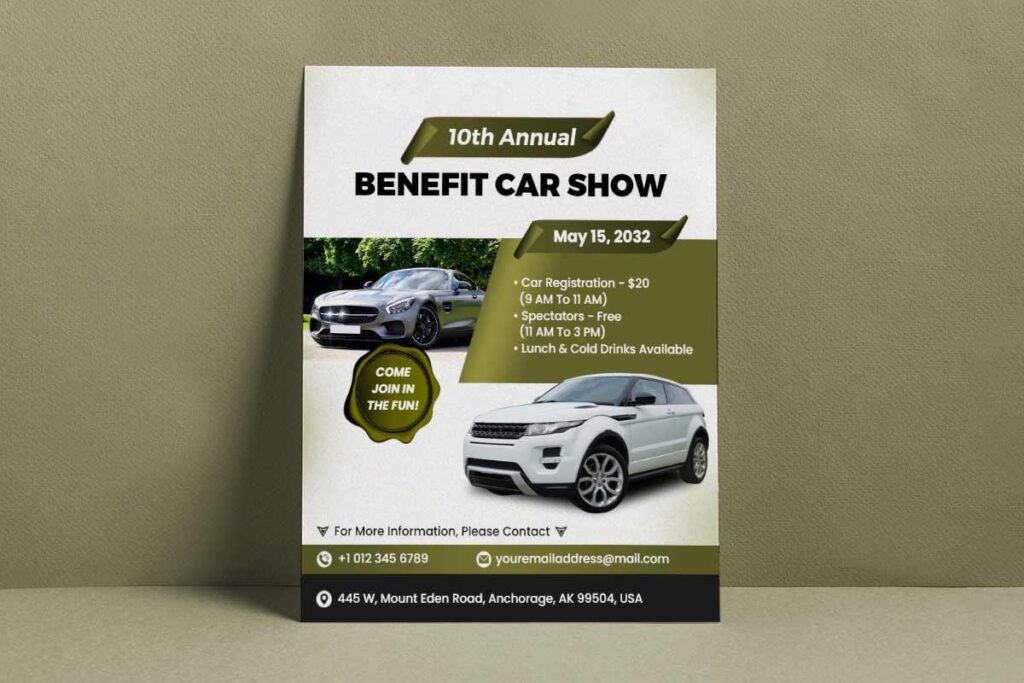Annual Benefit Car Show Event Flyer Template