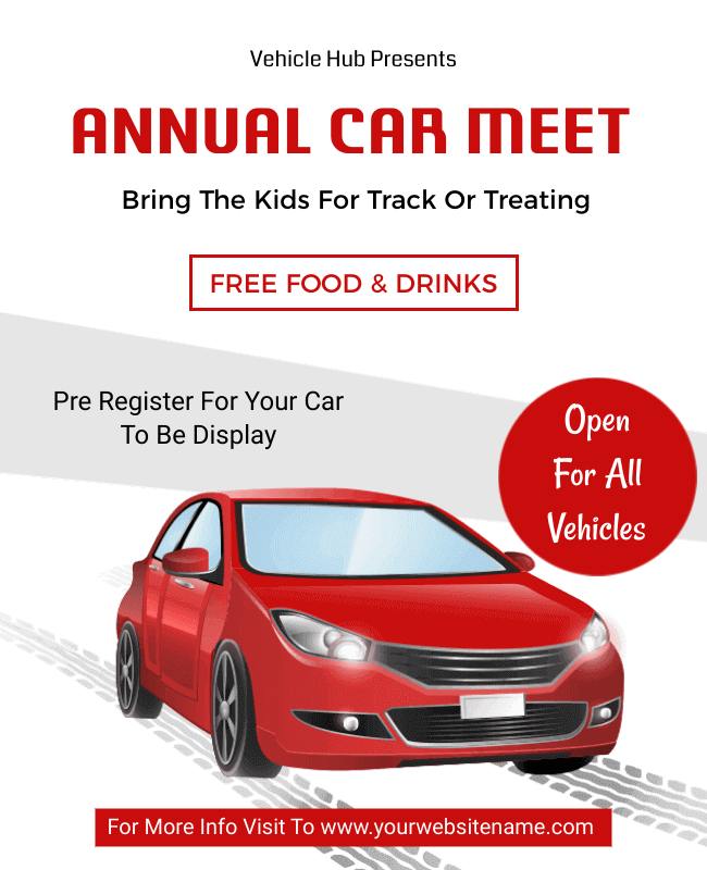 Annual Car Meet flyer with a creative and stylish design