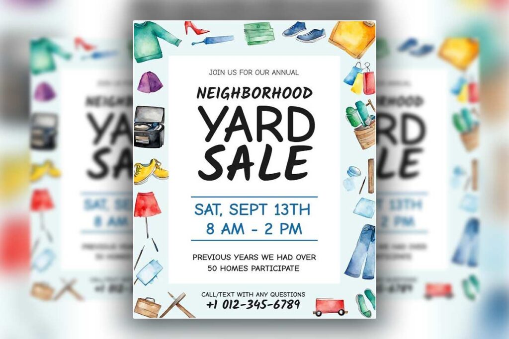 Annual Neighborhood Yard Sale Event Flyer Template
