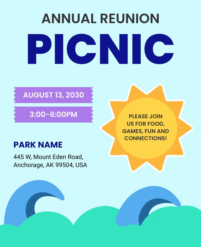 Annual Reunion Picnic Flyer Template