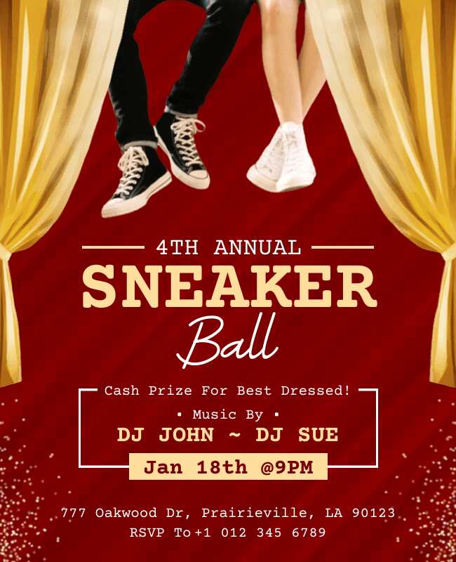 Annual Sneaker Ball Event Flyer Template