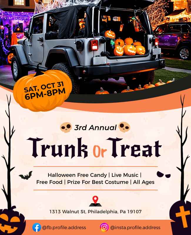 Annual Trunk or Treat Event Flyer Template