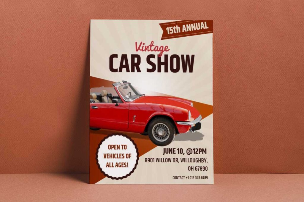 Annual Vintage Car Show Event Flyer Template