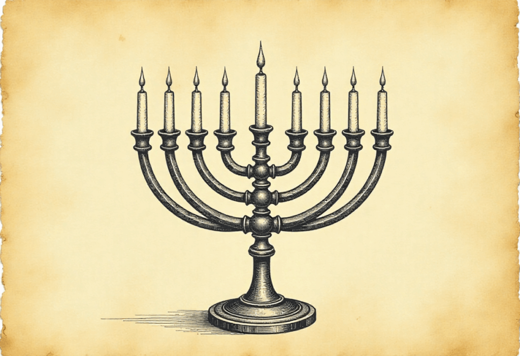 antique menorah illustration