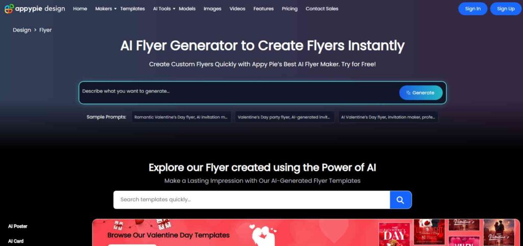 AppyPie AI Flyer Generator