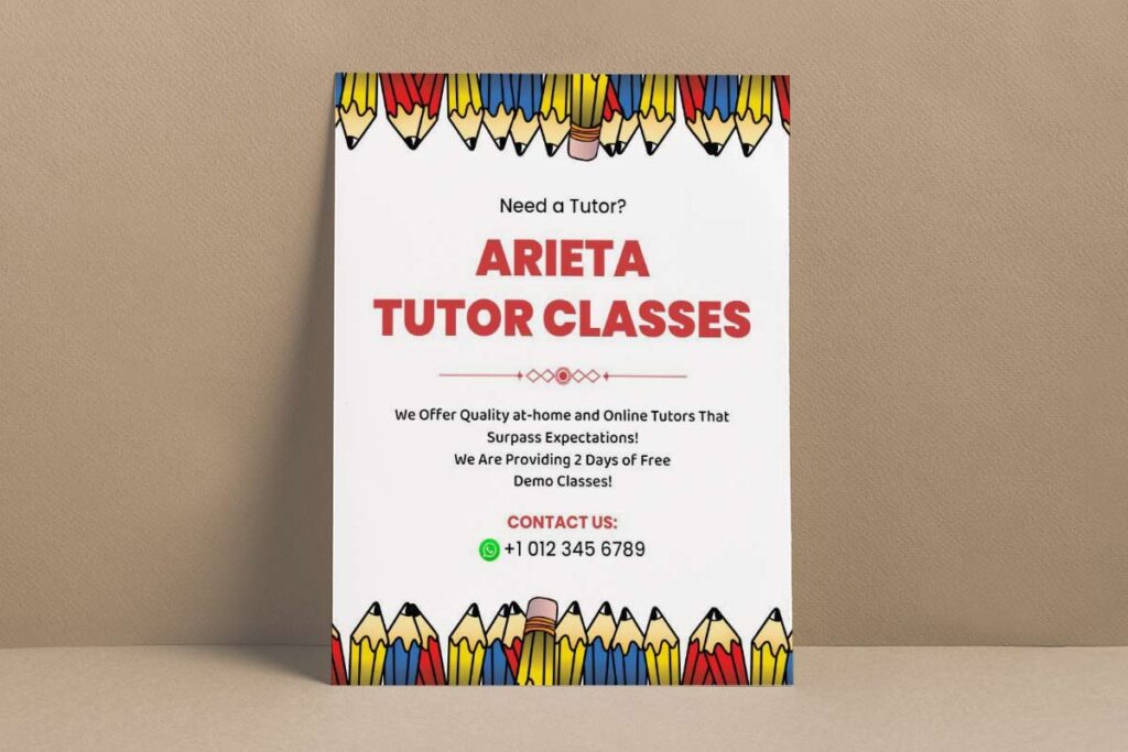 Arieta Tutor Classes Promotional Flyer Template