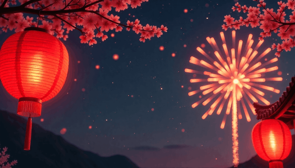 asian lantern new year celebration