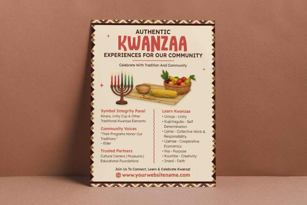 Authentic Kwanzaa Community Celebration Flyer Template
