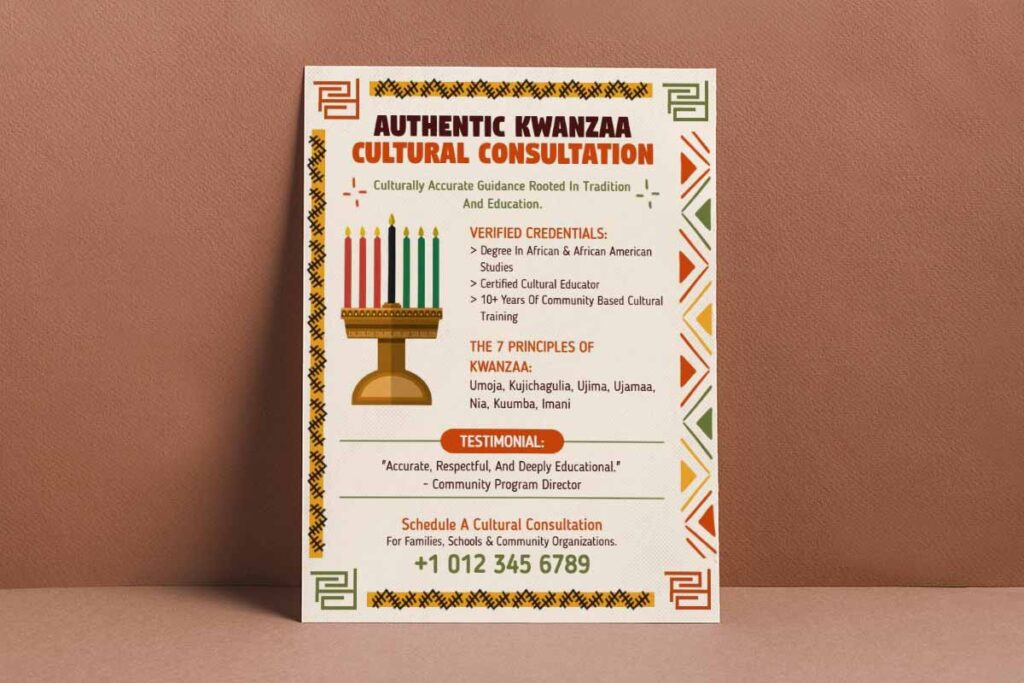 Authentic Kwanzaa Cultural Consultation Flyer Template