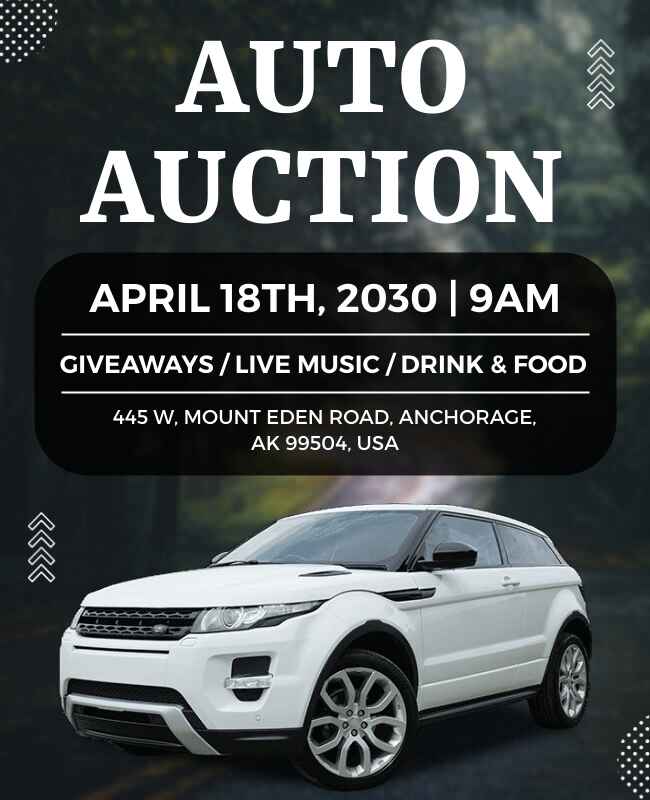 Minimalist Auto Auction Flyer Template