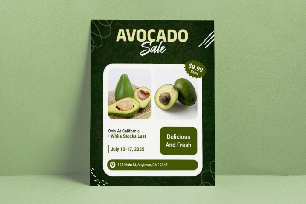 Avocado Fresh Produce Sale Flyer Template