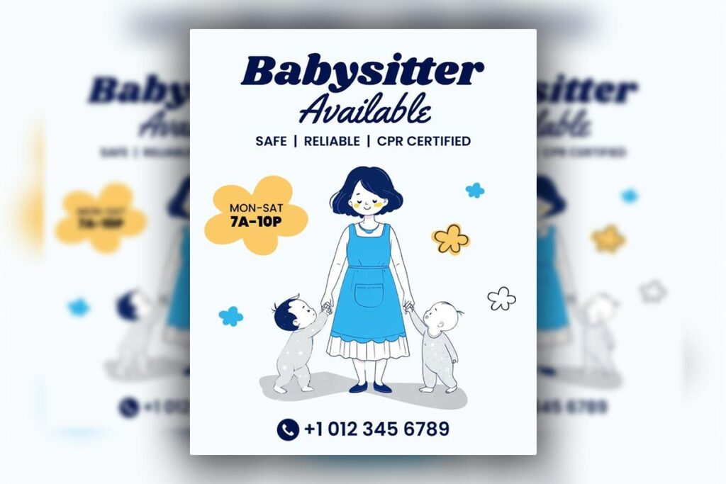 Babysitter Available Flyer Template