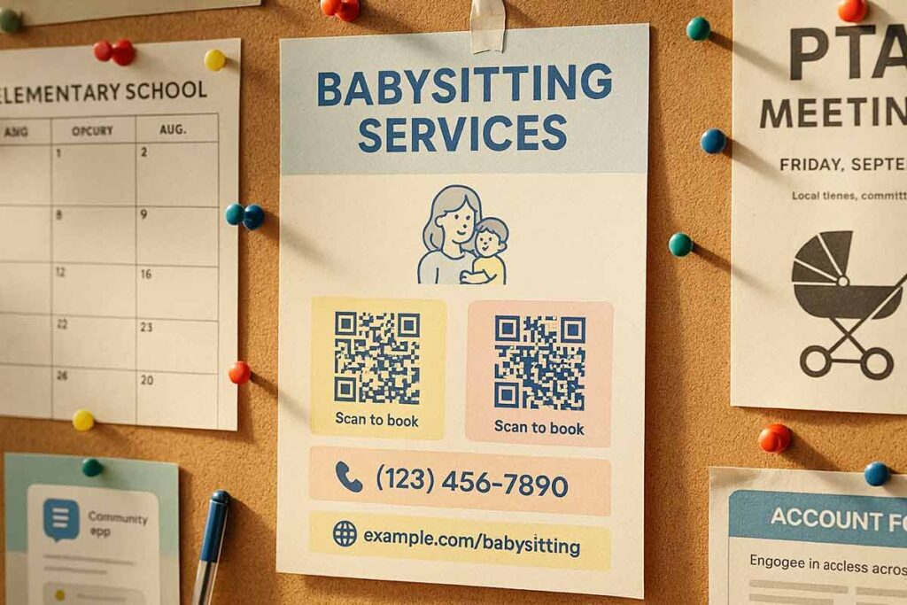Babysitting Flyer Analytics Tracking Through QR Code