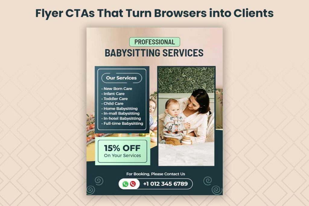 Babysitting Flyer Content Call-to-action Phrases