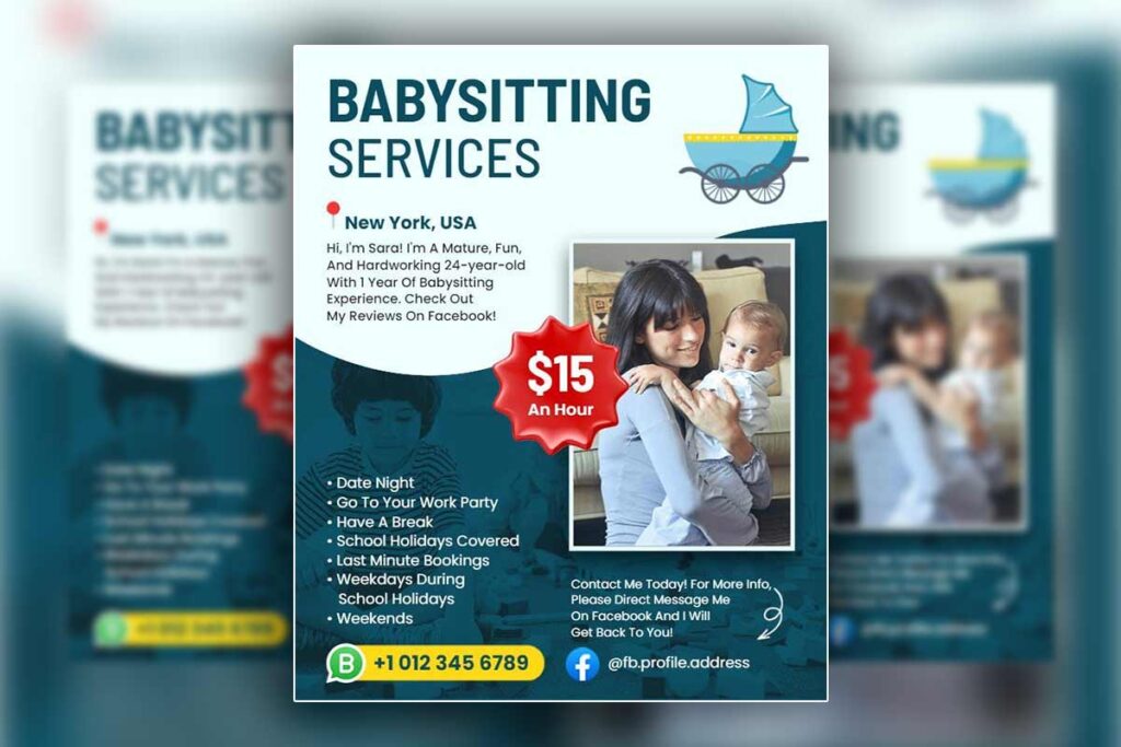 Babysitting Flyer Content Differ For Different Neighborhood Demographics