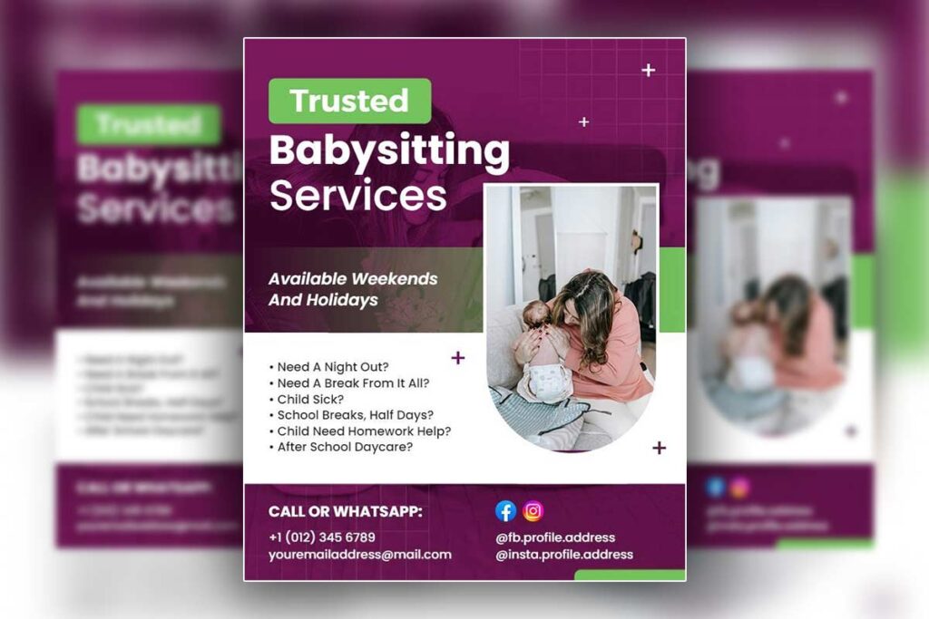 Babysitting Flyer Content Maximize Year-round Visibility