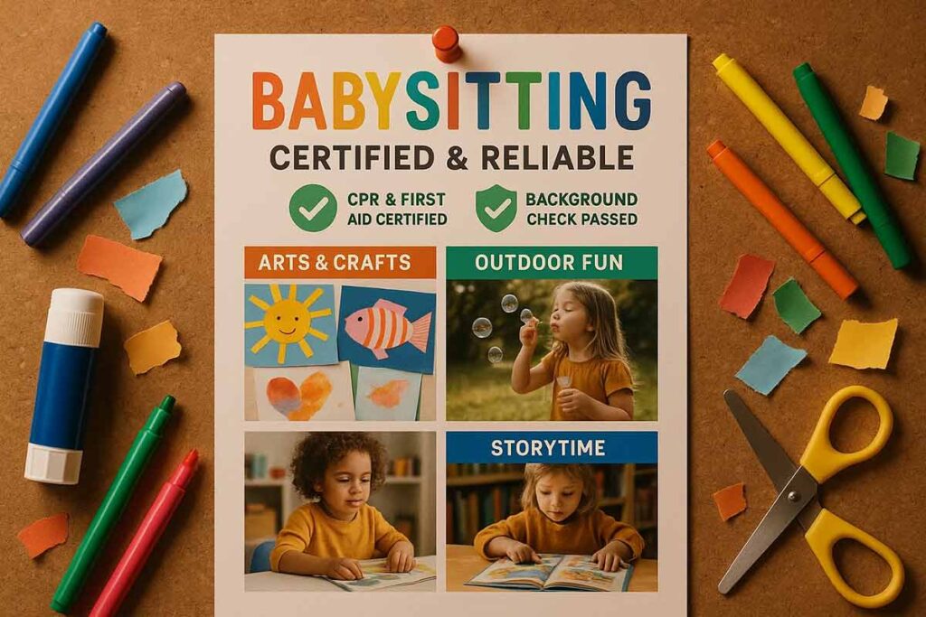 Babysitting Flyer Design Showcase Creative Programming Abilities