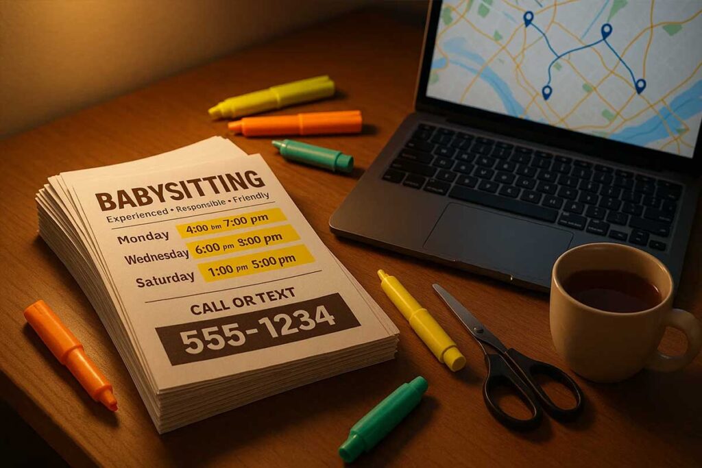 Babysitting Flyer Distribution Workflow Saves Time
