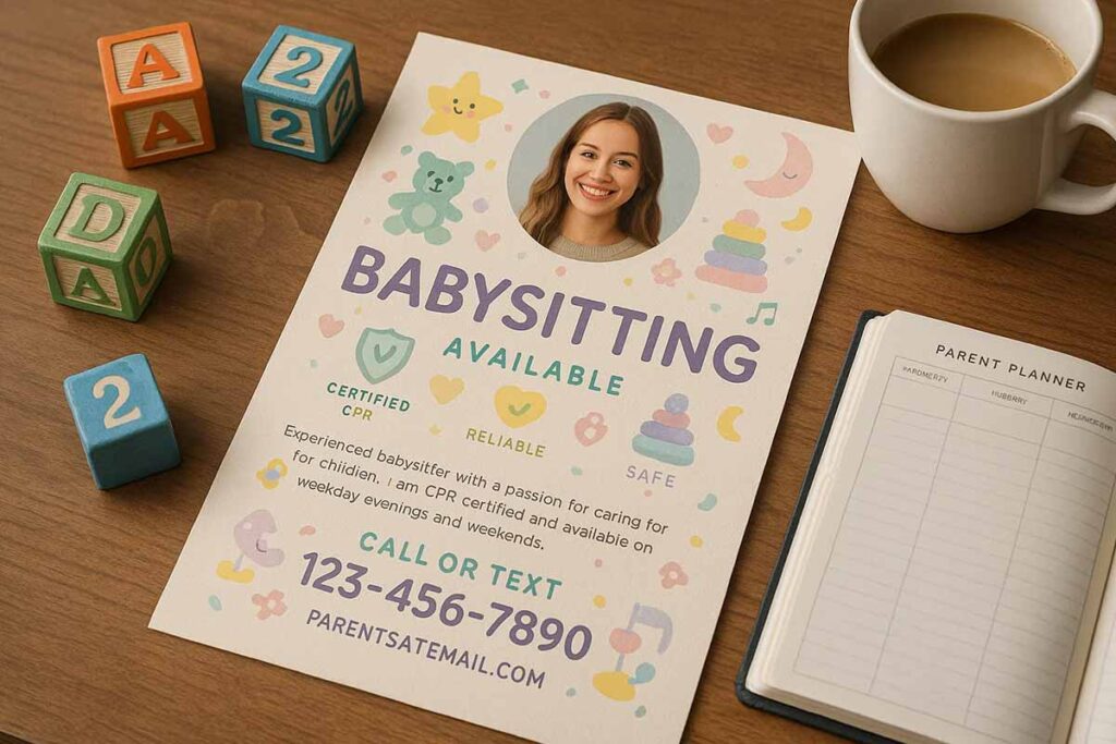 Babysitting Lead Generation Flyers Support Examples