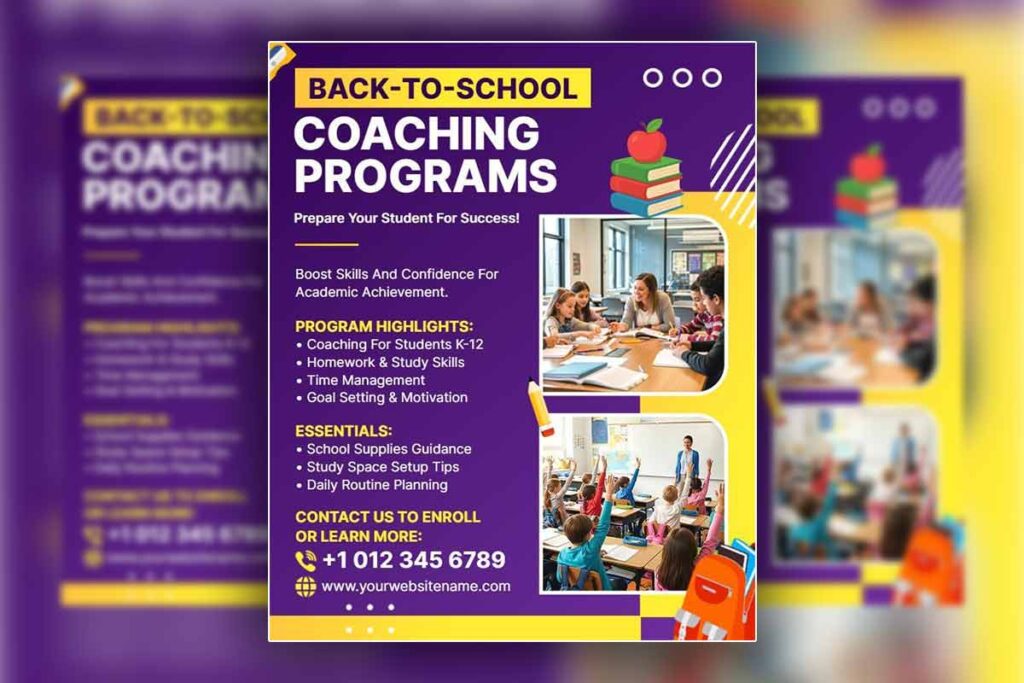 Back-to-School Coaching Programs Promotional Flyer Template