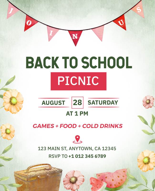 Back to School Picnic Event Flyer Template