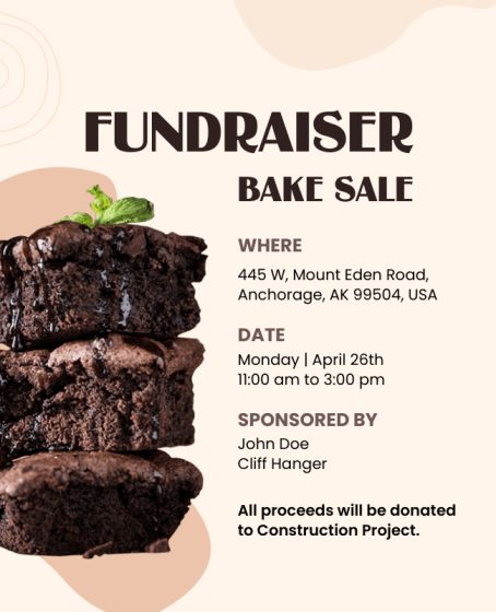 Minimalist Bake Sale Donation Flyer  Templates