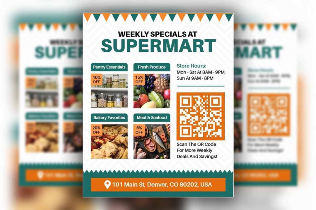 Bakery and Meat Discount Supermarket Flyer Template