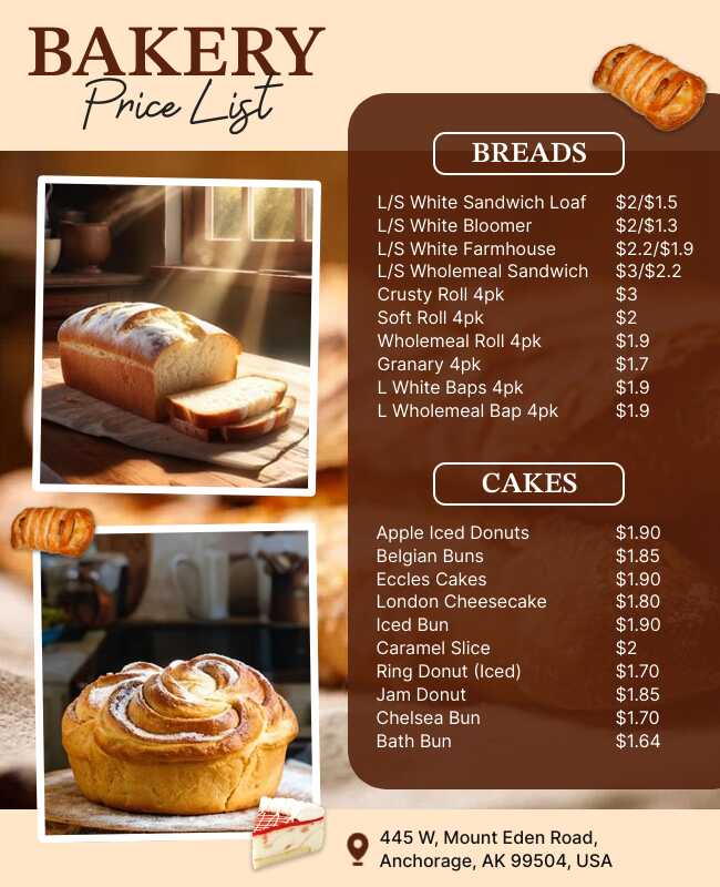 Bakery Price List Flyer Template