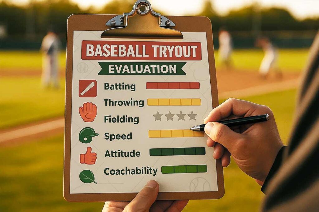 baseball tryout evaluation criteria checklist